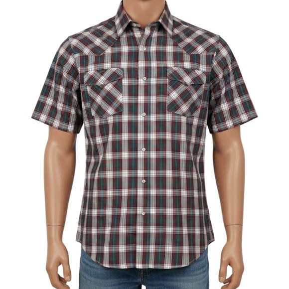 Panhandle Slim Other - Panhandle Slim VTG Golden West Pearl Snap Men S Slim Fit Permanently Press Plaid